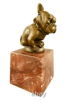 Sculpture Chien Masqot en bronze sur un socle en marbre d'après Bourcart Sculpture Chien Masqot en bronze sur un socle en marbre d'après Bourcart