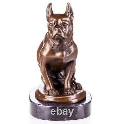 Sculpture Chien en bronze Art déco sur un sur socle en marbre noir d'après Milo