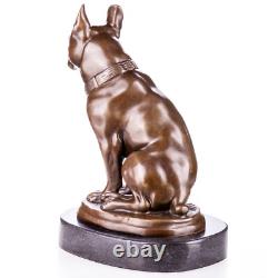 Sculpture Chien en bronze Art déco sur un sur socle en marbre noir d'après Milo