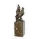 Sculpture Coq En Bronze Sur Un Socle En Marbre Noir Sign&eacute;e