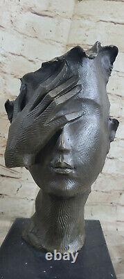 Sculpture En Bronze Buste Hommage À Salvador Dali Signé Surnom Socle Marbre Deal