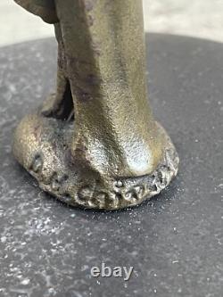 Sculpture En Bronze D'Une Danseuse Érotique Signée Chiparus Sur Socle En Marbre