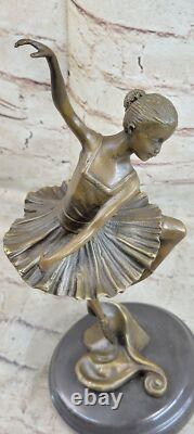 Sculpture En Bronze De Danseuse Ballerine Prima Signée En Marbre