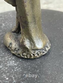 Sculpture En Bronze De Danseuse Érotique Signée Chiparus Sur Socle En Marbre