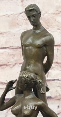 Sculpture En Bronze Mavchi Signée Originale Chef-D'Oeuvre En Marbre Décor