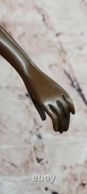 Sculpture En Bronze Signée De Danseuse Figurine En Marbre Art Déco 14