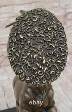 Sculpture En Bronze Signée Mythologie Art Centaure Très Détailée Sur Marbre