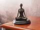 Sculpture En Bronze Yoga Sur Socle En Marbre Sign&eacute;e Paris, Art D&eacute;co, 13 Cm