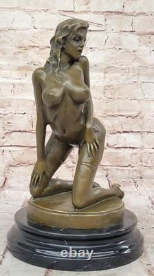 Sculpture Érotique En Bronze Art Nu En Statue Signée Décor Figurine En Marbre