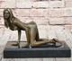 Sculpture &Eacute;rotique En Bronze Statue Nue Art Sign&eacute;e D&eacute;cor Marbre Figurine Figure