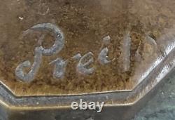 Sculpture Figurine En Marbre Vert Bronze De Ballerine Jeune Fille Signée