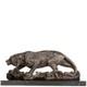 Sculpture Grand Tigre En Bronze Sur Un Socle En Marbre Noir Sign&eacute;e