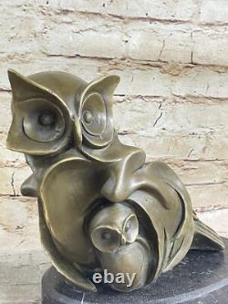 Sculpture Hibou Barye Bronze Signée Avec Base Marbre Style Art Déco HotCast