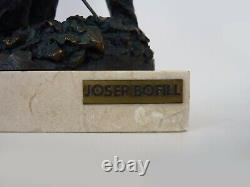 Sculpture Josep Bofill signé, bronze, composite et marbre. Paysans
