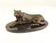 Sculpture L&eacute;opard En Bronze Sur Un Socle En Marbre Noir D'apr&egrave;s Milo