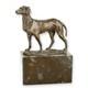 Sculpture Levrier En Bronze Sur Un Socle En Marbre Noir Sign&eacute;e
