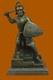 Sculpture Lourd Bronze Marbre Samoura&iuml; Japonais Kamiko Original Sign&eacute;