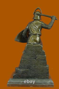 Sculpture Lourd Bronze Marbre Samouraï Japonais Kamiko Original Signé