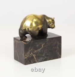Sculpture Panda Art déco en bronze sur socle en marbre noir daprès Milo