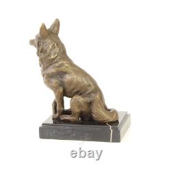 Sculpture Renard Art déco en bronze sur un marbre noir d'après Nick