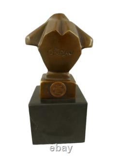 Sculpture Signe moderne en bronze sur un socle en marbre noir d'après C. Brau