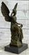 Sculpture Statue D&eacute;esse Moreau Sign&eacute;e Bronze Marbre Sur Tr&ocirc;ne C&eacute;leste