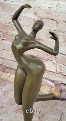 Sculpture/Statue En Bronze Véritable/Marbre Art Moderne Femme Nue Signée JUNO