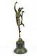 Sculpture Statue Signé Giambologna Flying Mercury Marbre Art Déco Figure Bronze