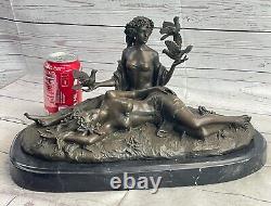 Sculpture Statue Signée Milo Lesbienne Couple Abstrait Art Moderne Marbre Bronze
