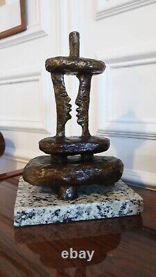 Sculpture bronze Georges Braque numéroté 9/30 signée Couple sur socle marbre