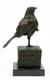 Sculpture D'oiseau En Bronze Sur Un Socle En Marbre Noir D'apr&egrave;s Milo