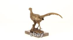 Sculpture d'un Faisan en bronze sur un marbre noir daprès Milo