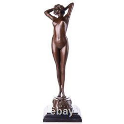 Sculpture d'un Femme Réveil en bronze sur un socleen marbre noir d'après Philips
