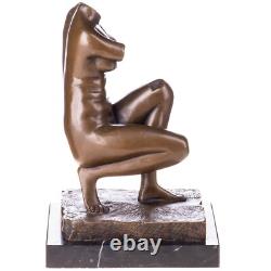 Sculpture d'un torse femme en bronze sur un socle en marbre d'après Milo