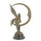 Sculpture D'une F&eacute;e Lunaire En Bronze Sur Un Socle En Marbre Noir Sign&eacute;e