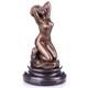 Sculpture D'une Femme Nue En Bronze Sur Un Socle En Marbre Noir Signée