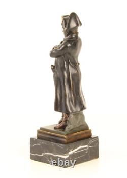 Sculpture de Kaiser Napoleon en bronze sur socle en marbre d'après Guillemin