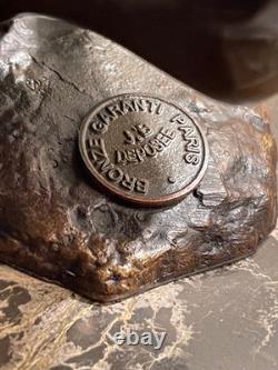 Sculpture en bronze Cheval au galop Signée Milo Socle marbre 18cm