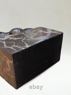 Sculpture en bronze Cheval au galop Signée Milo Socle marbre 18cm