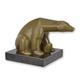 Sculpture En Bronze Ours Style Moderne Sur Un Socle En Marbre Noir