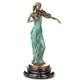 Sculpture En Bronze Coloré D'un Violoniste Sur Un Marbre Noir D'après J. Kassin