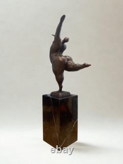 Sculpture en bronze d'après Milo Danseuse Art moderne Socle marbre 33cm
