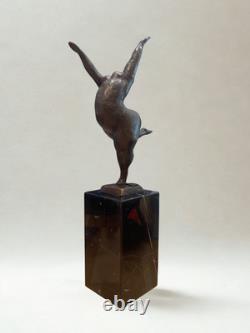 Sculpture en bronze d'après Milo Danseuse Art moderne Socle marbre 33cm