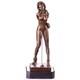 Sculpture En Bronze D'une Femme Ligotée Sur Un Socle En Marbre Noir D'après Nick