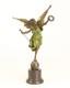 Sculpture En Bronze De La Victoire De La Ailée Sur Un Socle En Marbre Signée