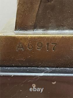 Sculpture en bronze signée Coenrad Chouette stylisée Socle marbre Paris