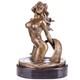 Sculpture érotique En Bronze Sirène Sur Socle En Marbre Noir D'après Milo
