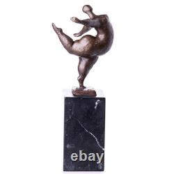 Sculpture moderne en bronze d'une femme nue sur un marbre noir d'après Milo