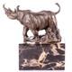 Sculpture Rhinoc&eacute;ros Art D&eacute;co En Bronze Sur Un Marbre Noir D'apr&egrave;s Milo