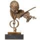 Sculpture Un Homme Avec Un Violon Sur Un Socle En Marbre Noir D'apr&egrave;s Milo